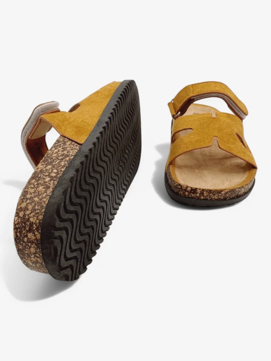 Sandalias con Velcro Erba Camel