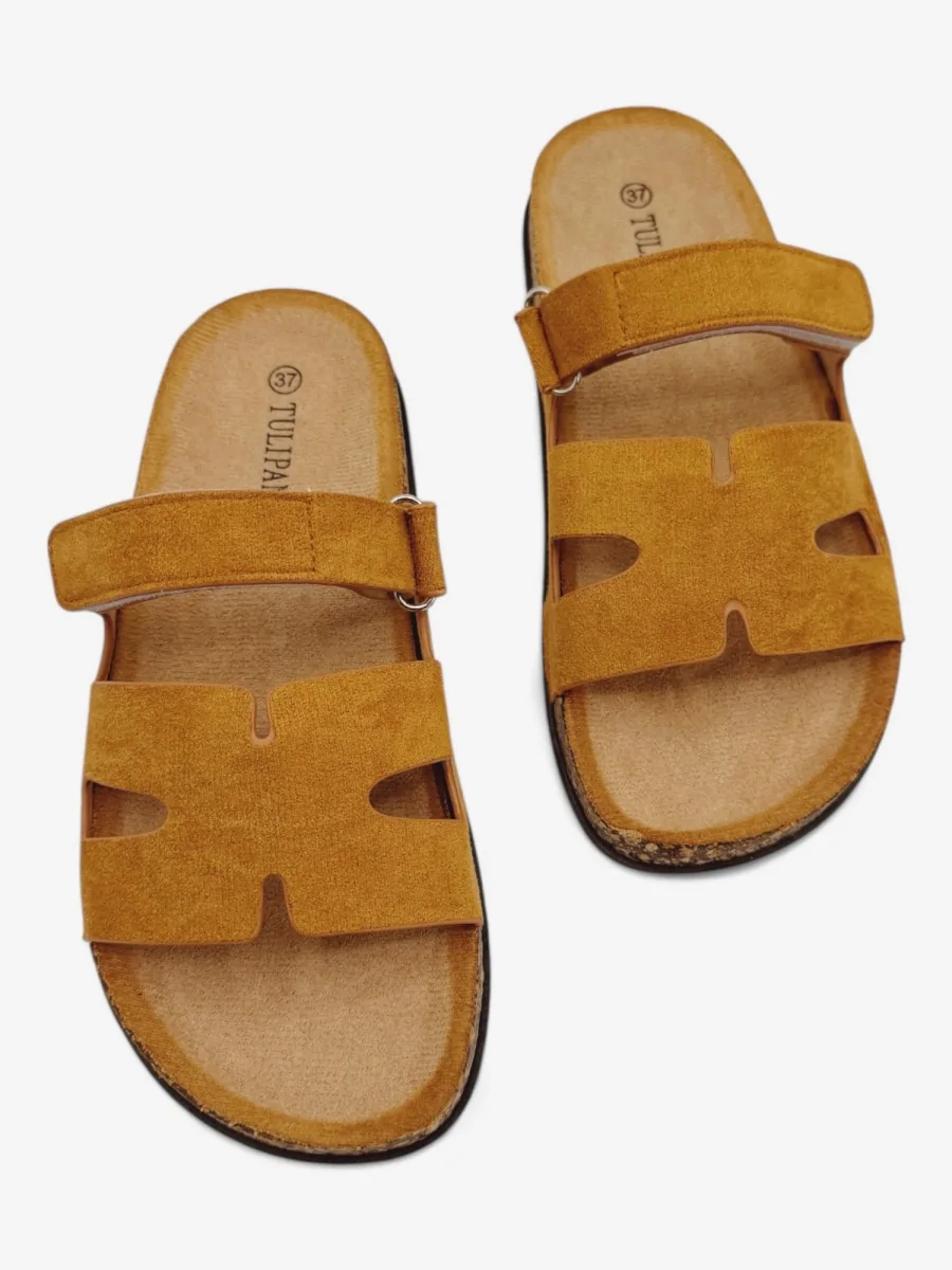 Sandalias con Velcro Erba Camel