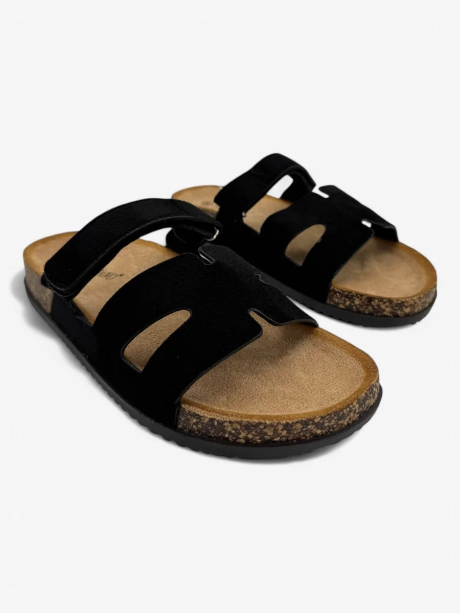 Sandalias con Velcro Erba Noir
