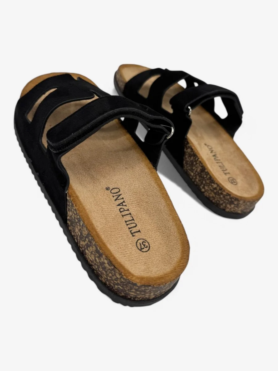 Sandalias con Velcro Erba Noir