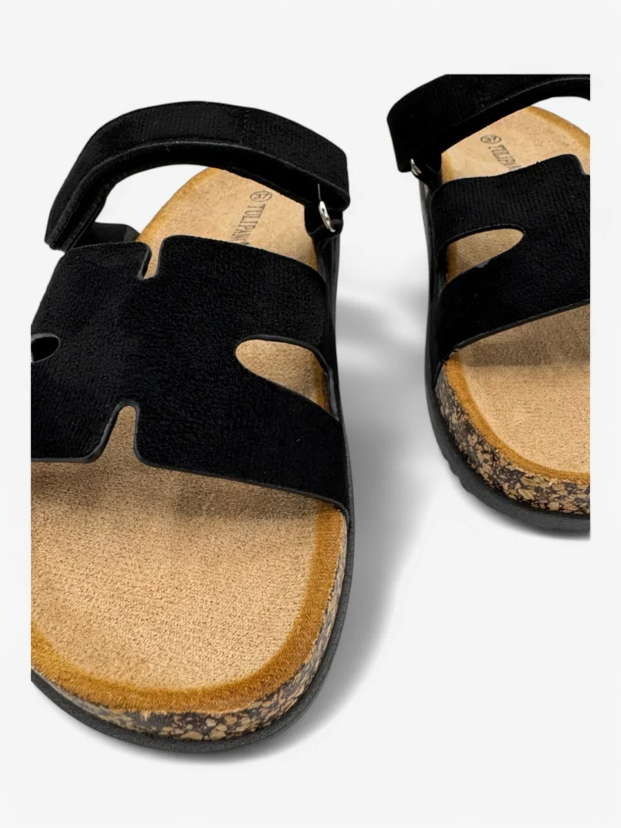 Sandalias con Velcro Erba Noir
