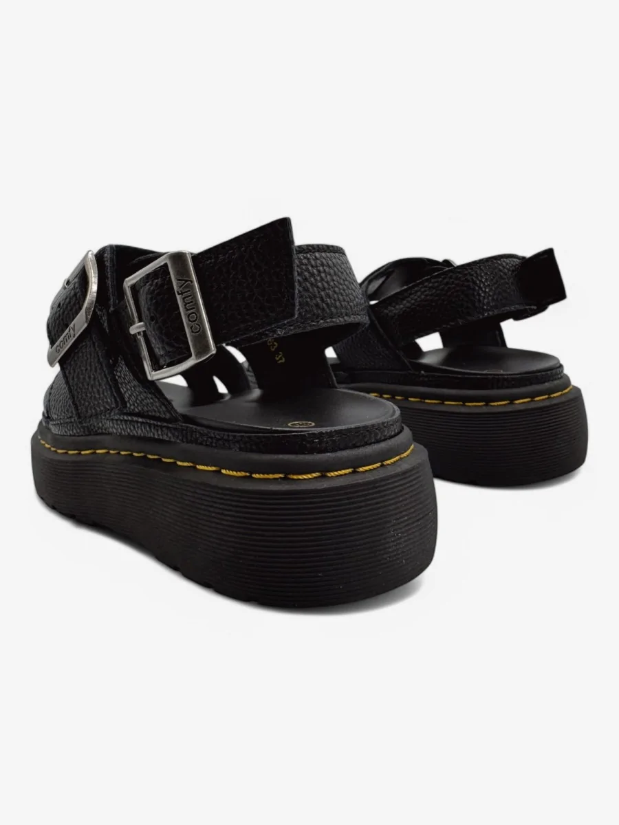 Sandalias Con Plataforma y Hebillas Lessona Noir