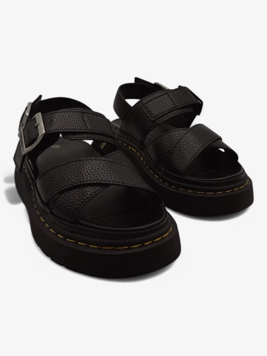 Sandalias Con Plataforma y Hebillas Lessona Noir