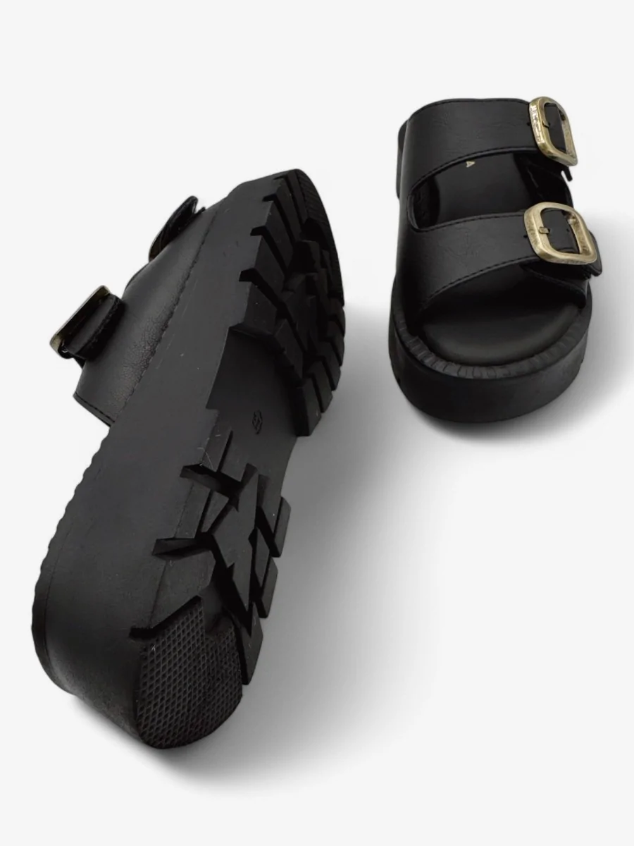 Sandalias con Plataforma Macari Noir