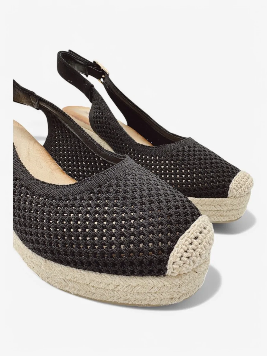 Sandalias de Cuña con Hebilla Celleno Noir