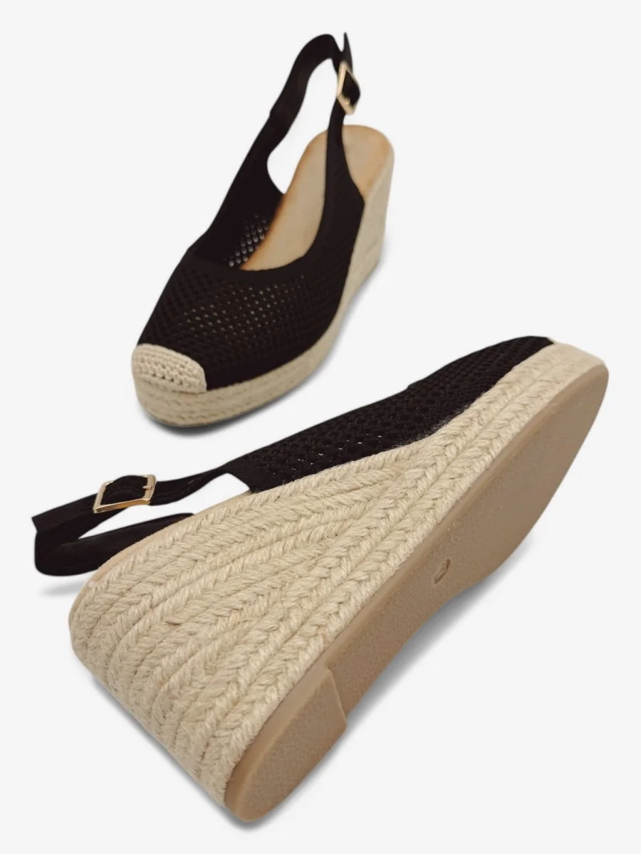 Sandalias de Cuña con Hebilla Celleno Noir