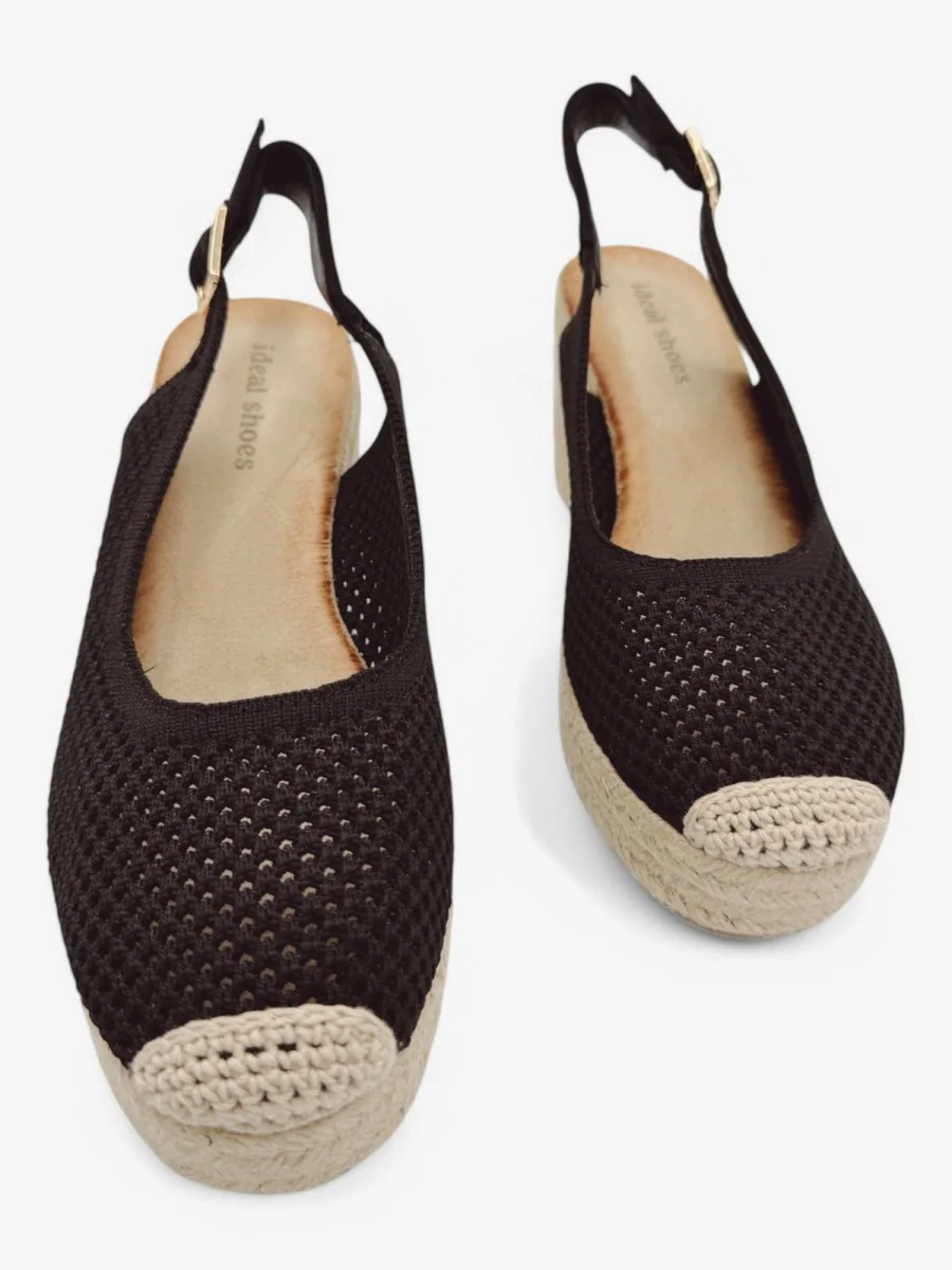 Sandalias de Cuña con Hebilla Celleno Noir