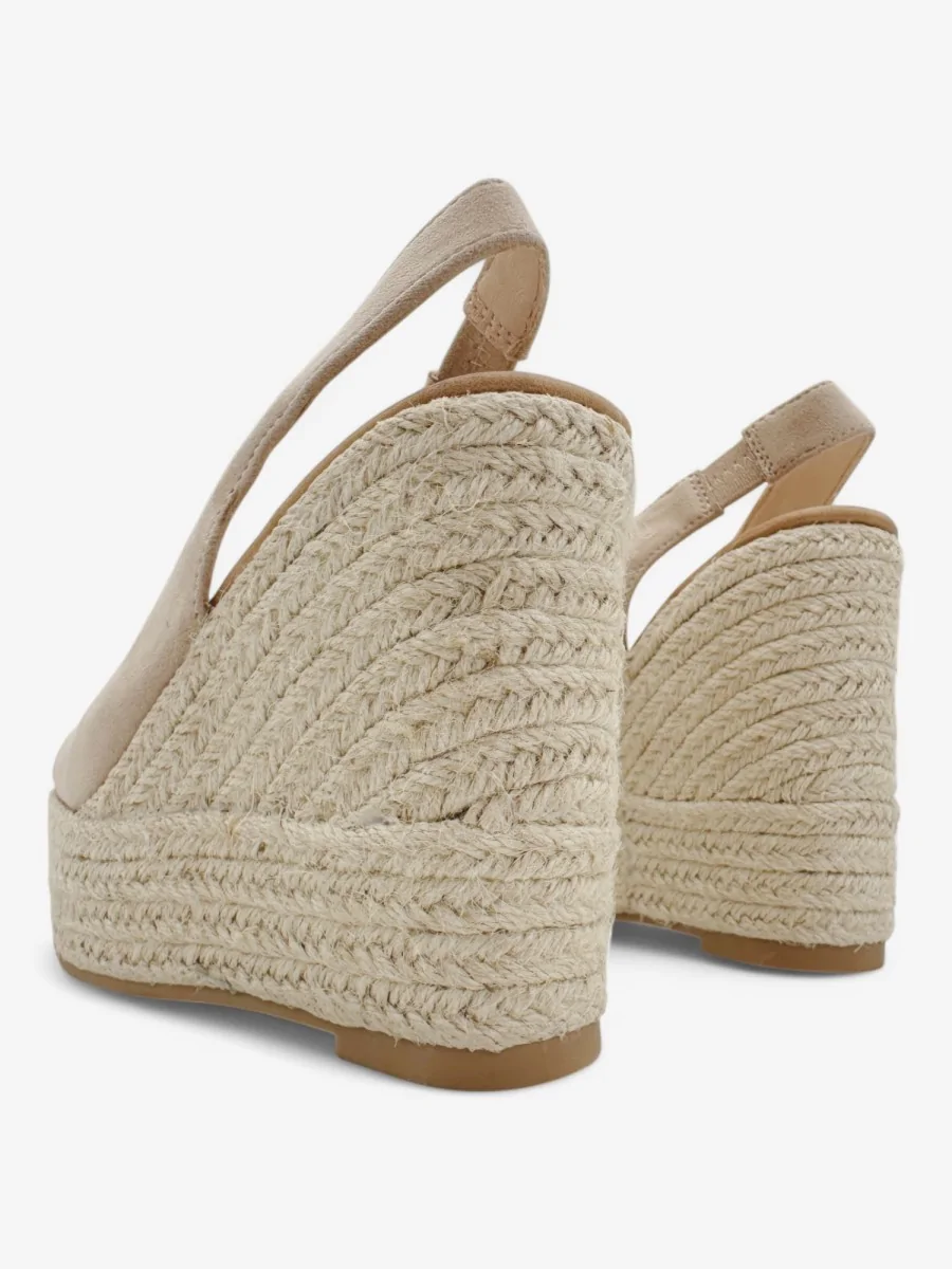 Sandalias con Esparto Altas Chiani Beige