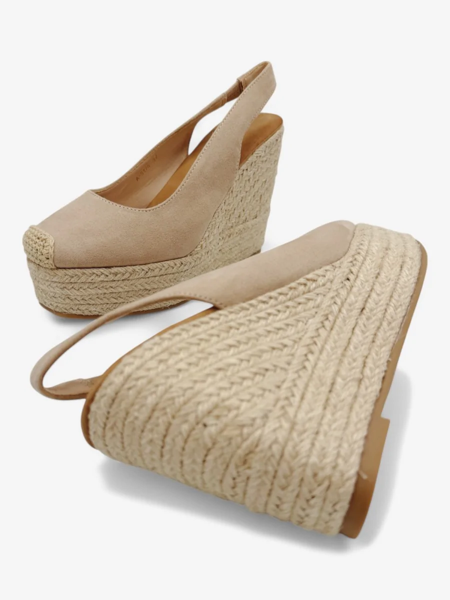 Sandalias con Esparto Altas Chiani Beige