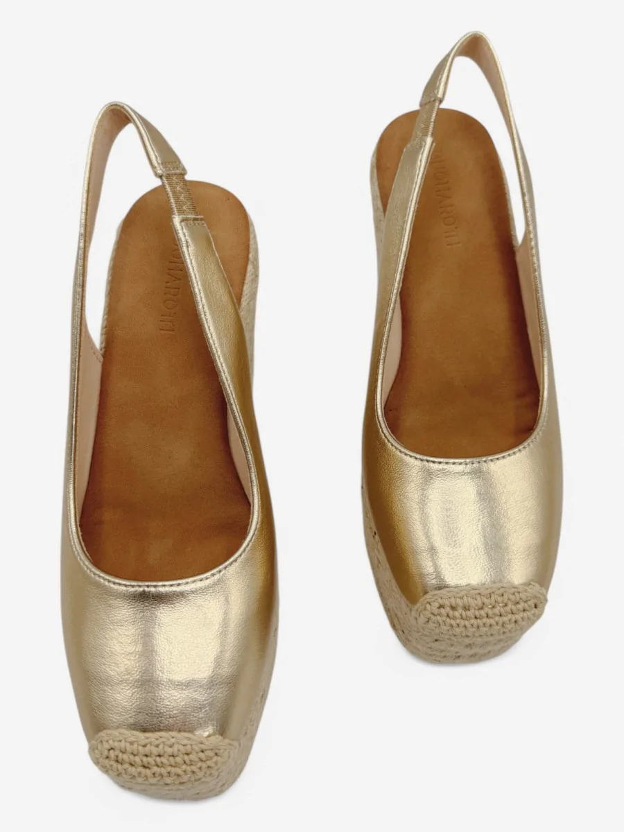Sandalias con Esparto Altas Chiani Gold
