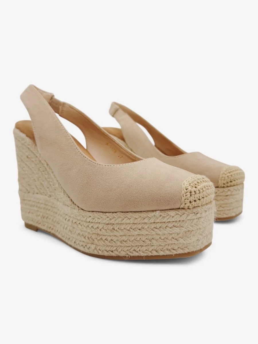 Sandalias con Esparto Altas Chiani Beige