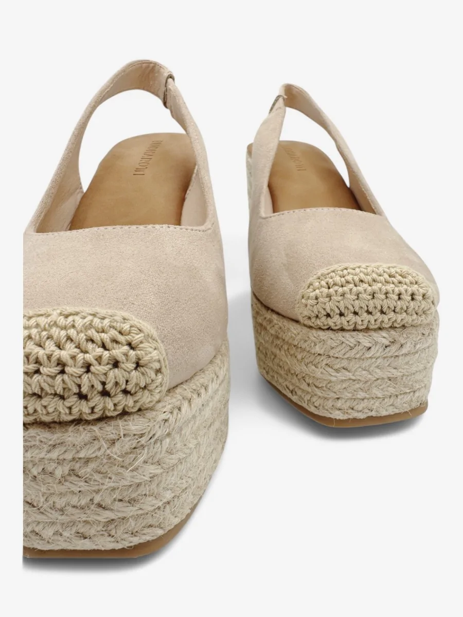 Sandalias con Esparto Altas Chiani Beige
