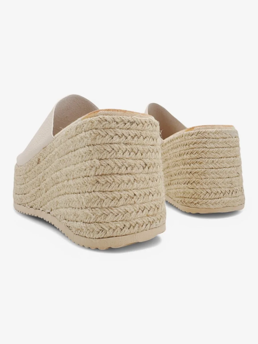 Cuñas con Plataforma y Esparto Malleva Beige