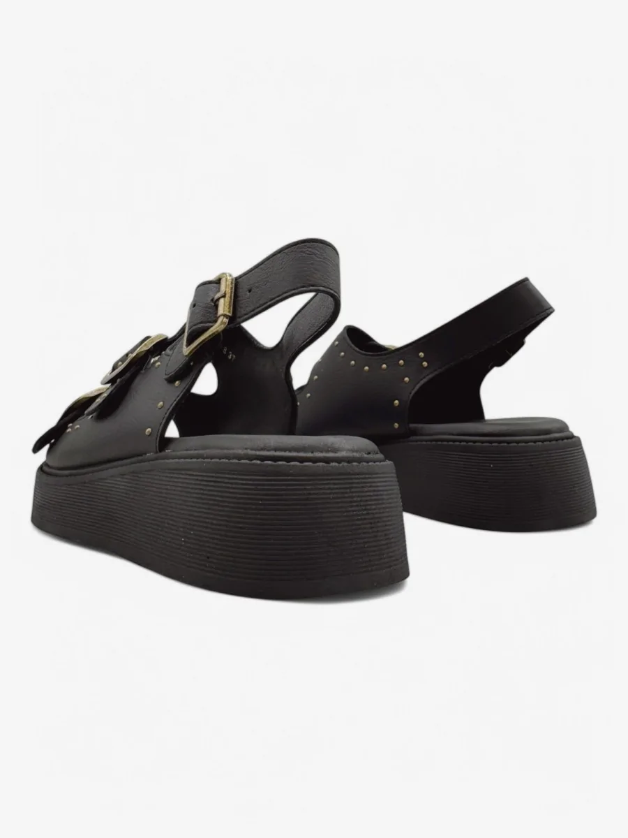 Sandalias con Plataforma y Tachuelas Taurasi Noir
