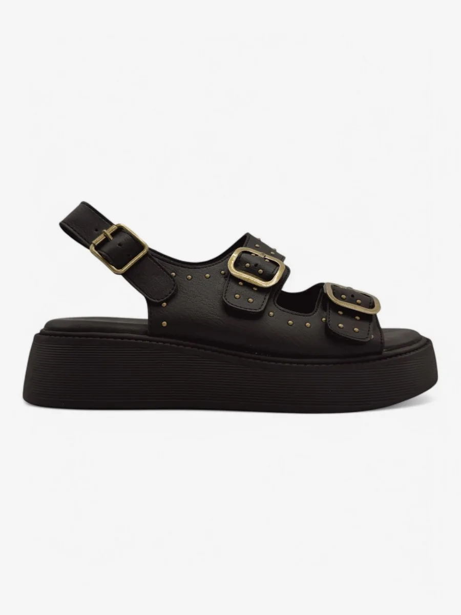 Sandalias con Plataforma y Tachuelas Taurasi Noir