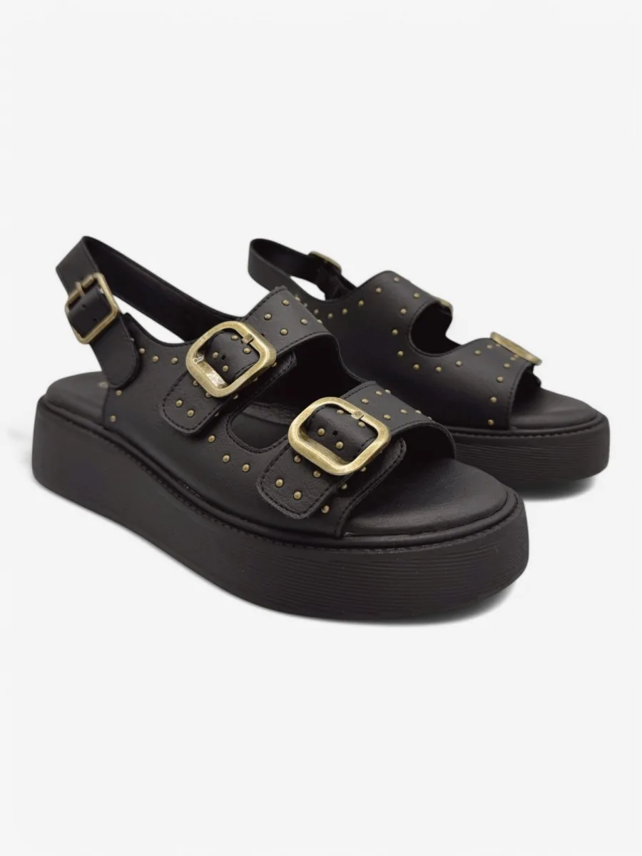 Sandalias con Plataforma y Tachuelas Taurasi Noir