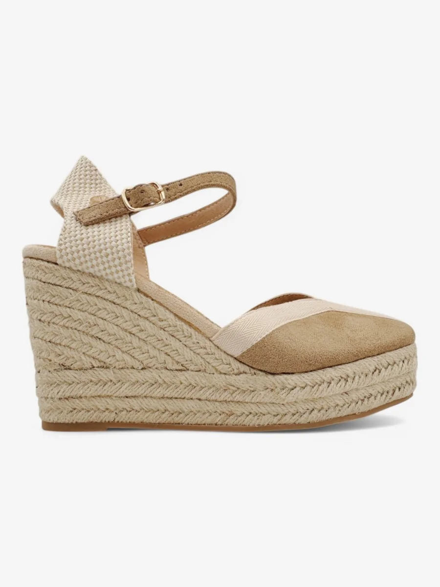 Sandalias con Cuñas de Esparto Leini Khaki