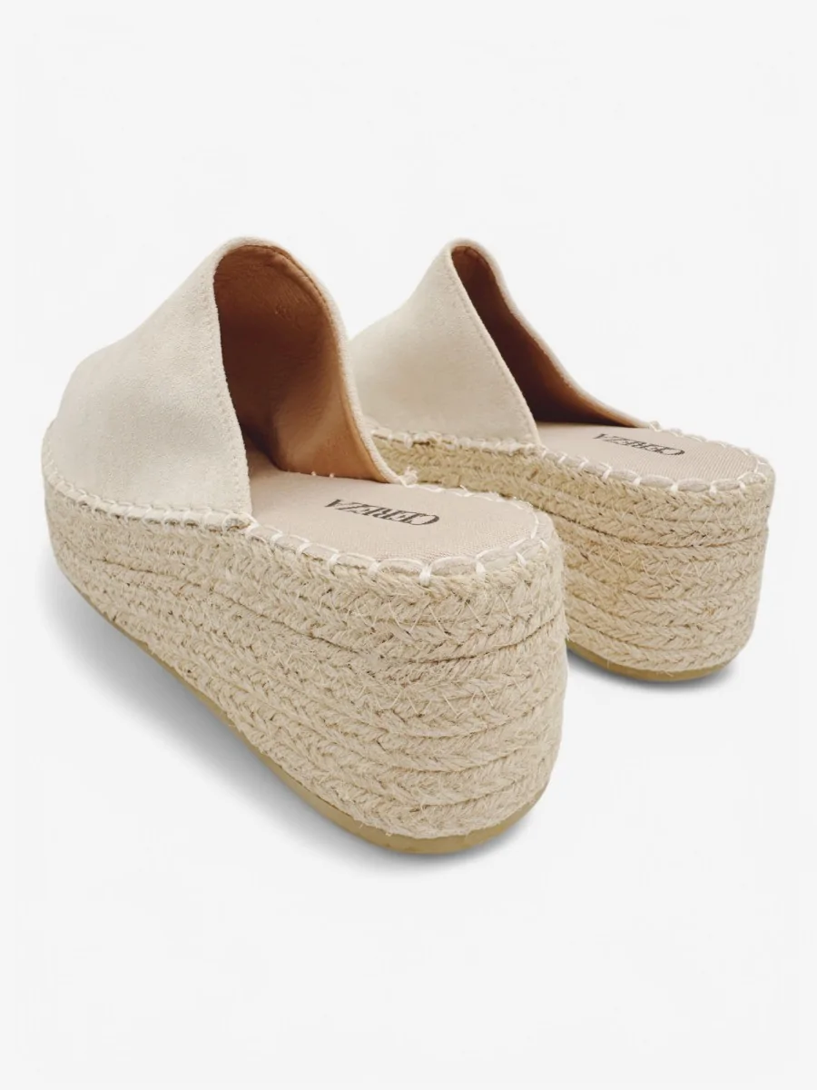 Sandalias con Plataforma y Esparto Calci Beige