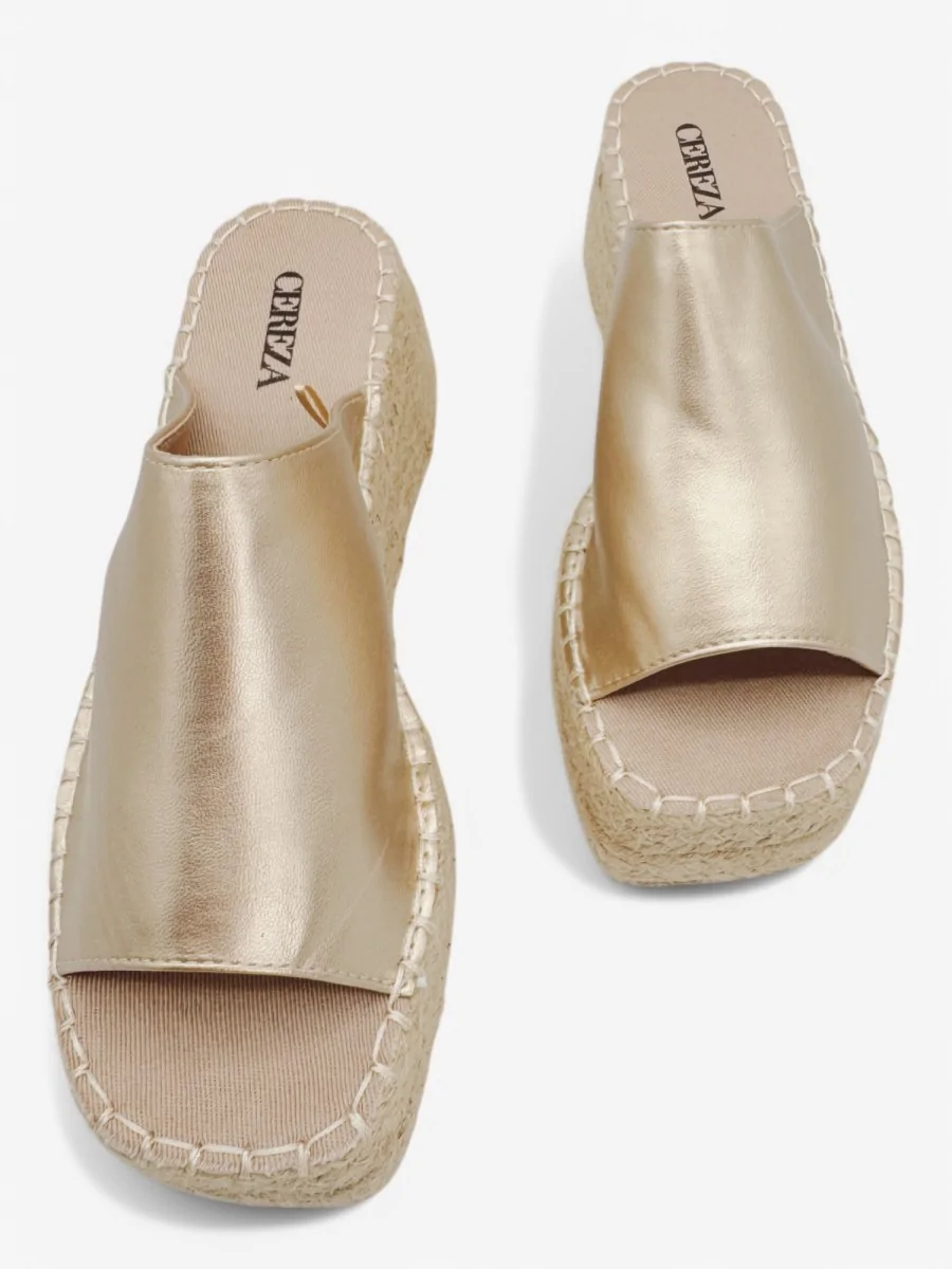 Sandalias con Plataforma y Esparto Calci Gold