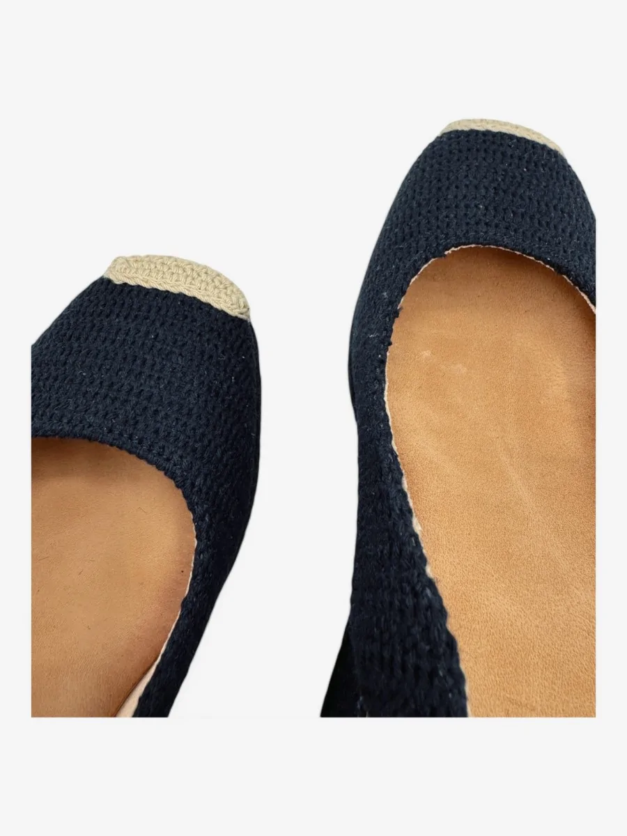 Sandalias de Cuña con Esparto Alassio Noir