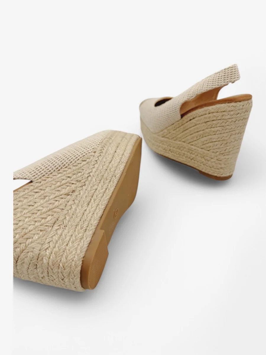 Sandalias de Cuña con Esparto Alassio Beige