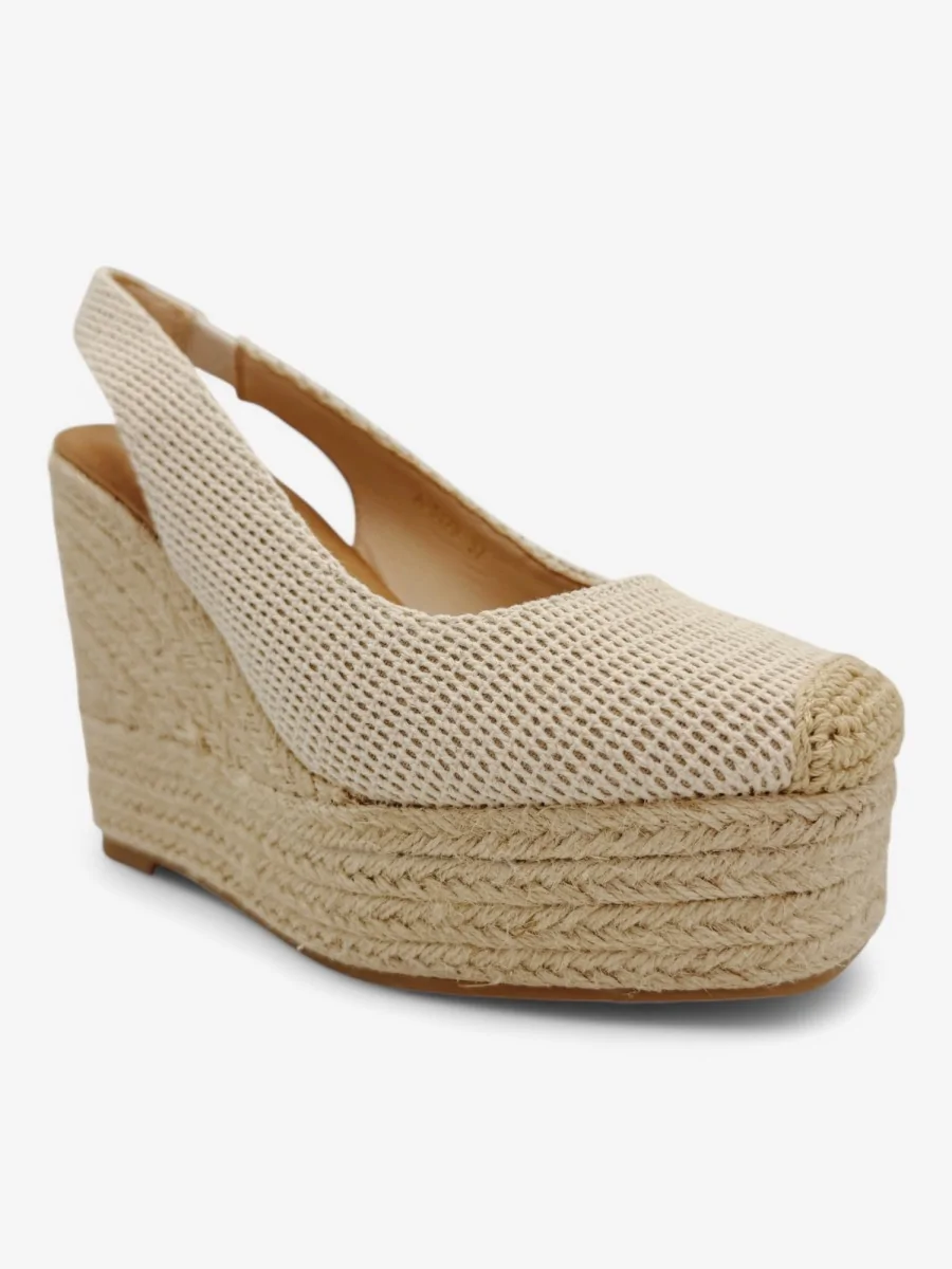 Sandalias de Cuña con Esparto Alassio Beige