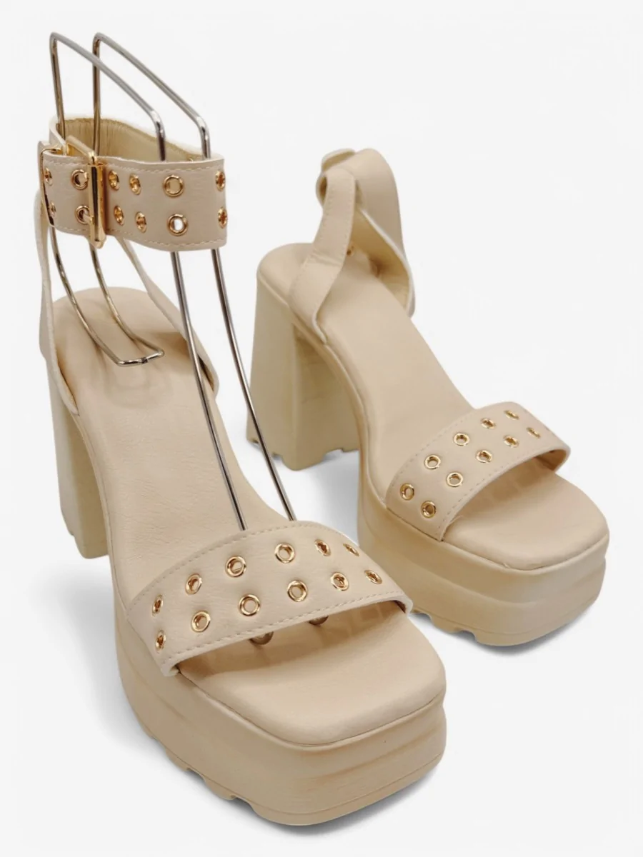 Sandalias con Tacón Sarcina Beige