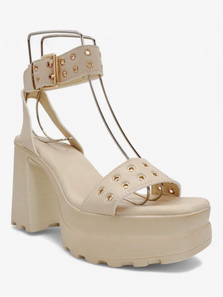 Sandalias con Tacón Sarcina Beige