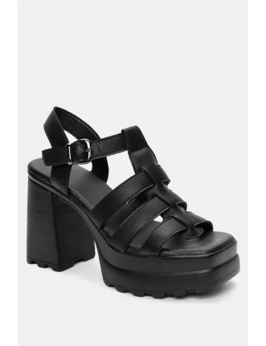 Sandalias con Tacón Luzzi Noir