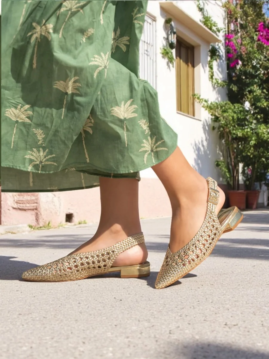 Sandalias Bailarina Cerasella Gold