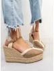 Sandalias con Cuñas de Esparto Leini Khaki