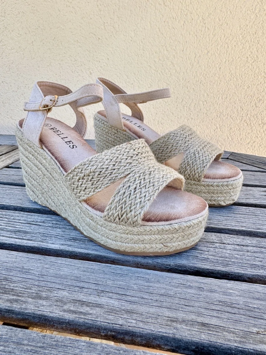 Sandalias con Esparto Aglie Beige