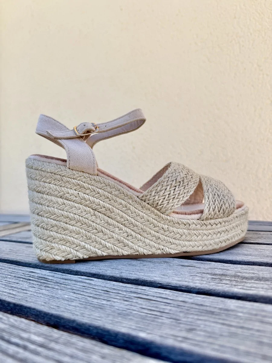 Sandalias con Esparto Aglie Beige