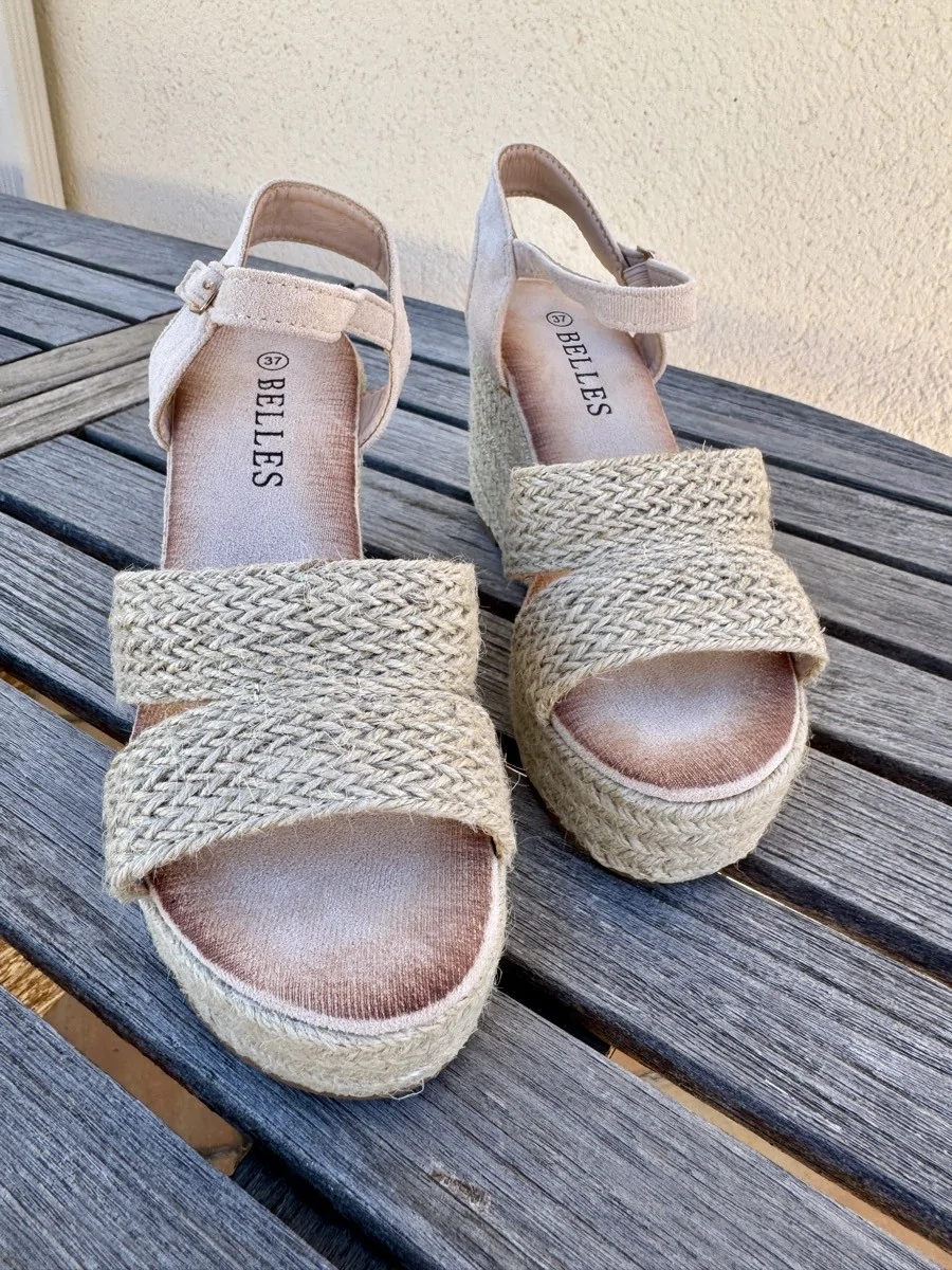 Sandalias con Esparto Aglie Beige