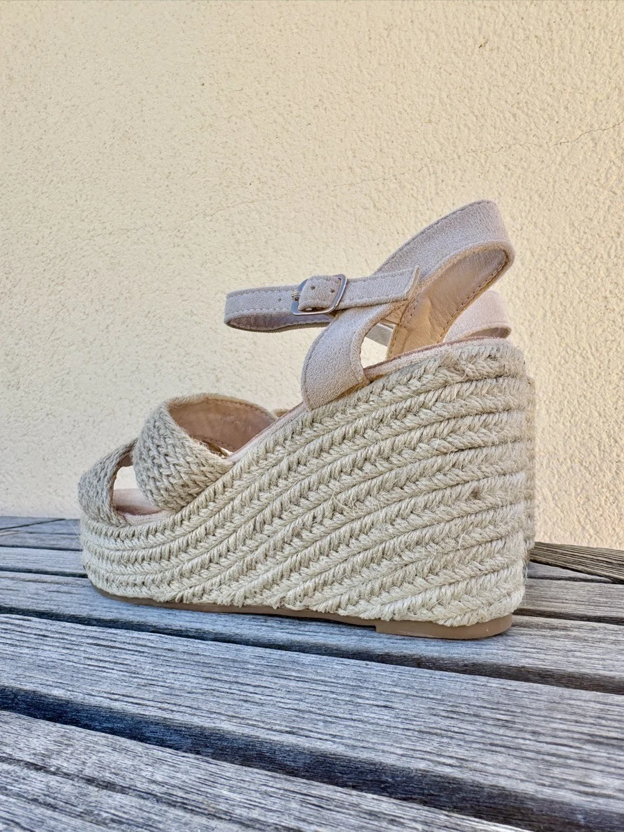 Sandalias con Esparto Aglie Beige