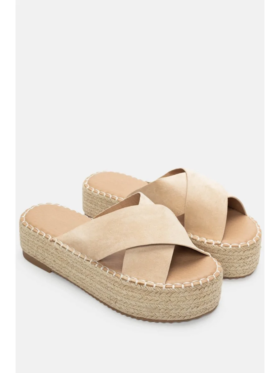 Sandalias Con Plataforma Merone Beige