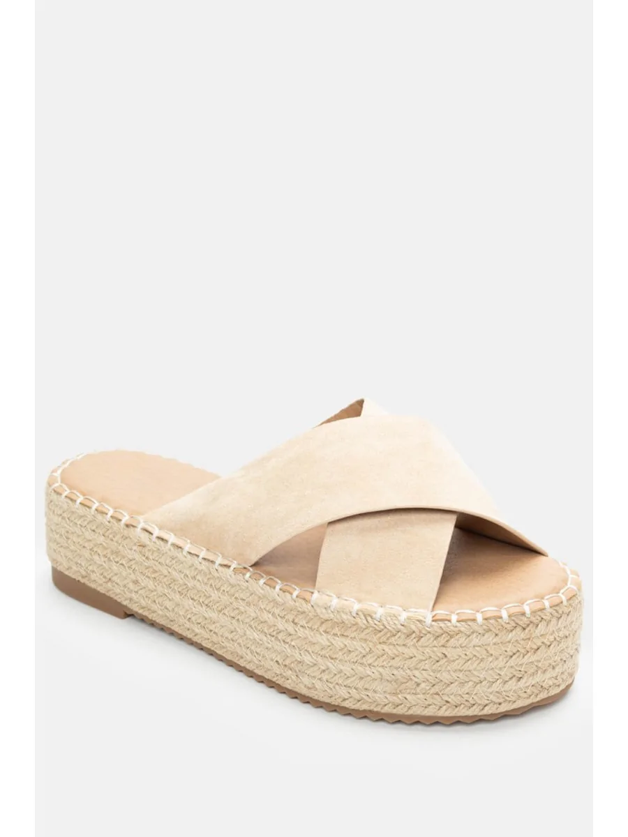 Sandalias Con Plataforma Merone Beige