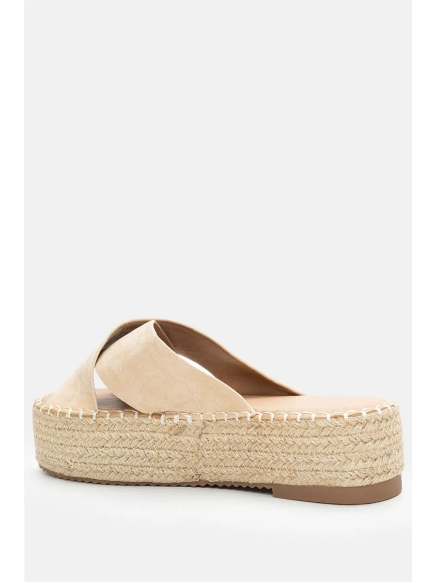 Sandalias Con Plataforma Merone Beige