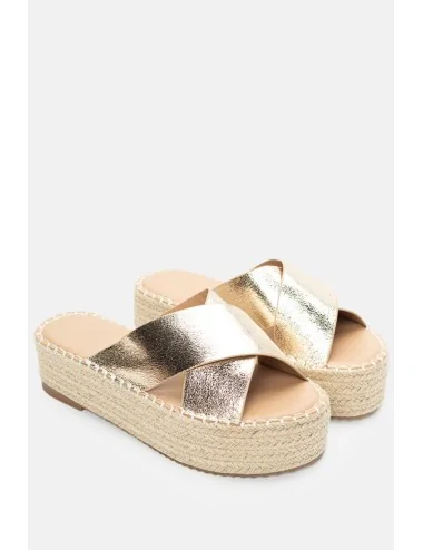 Sandalias Con Plataforma Merone Gold
