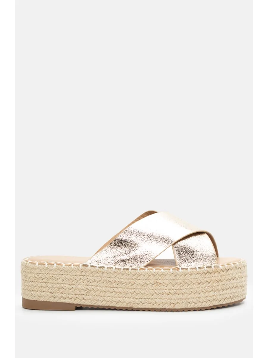 Sandalias Con Plataforma Merone Gold