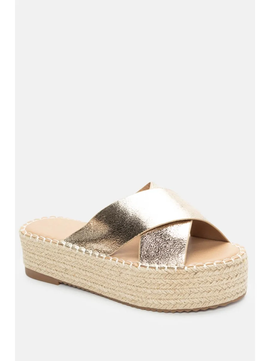 Sandalias Con Plataforma Merone Gold
