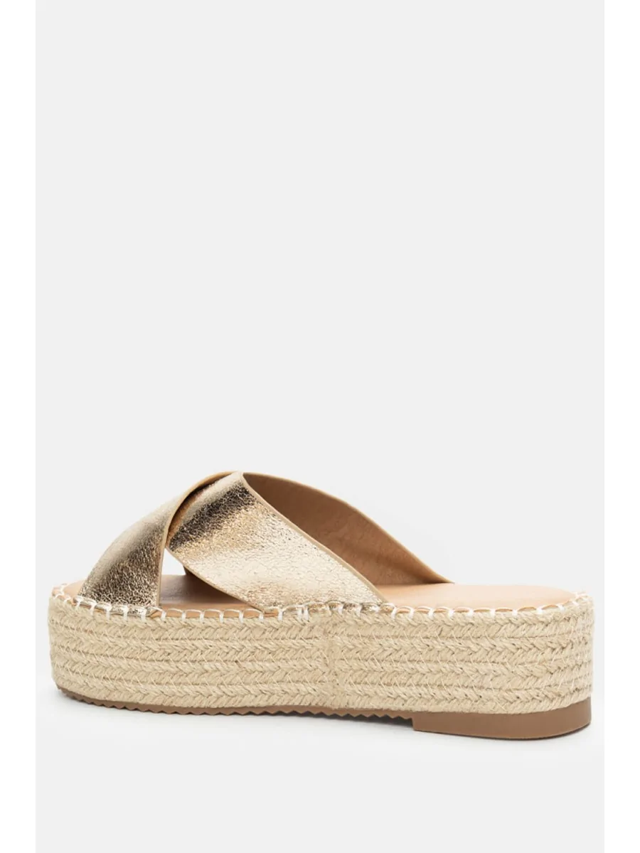 Sandalias Con Plataforma Merone Gold