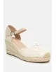 Sandalias de Cuña con Crochet Ceriana Beige