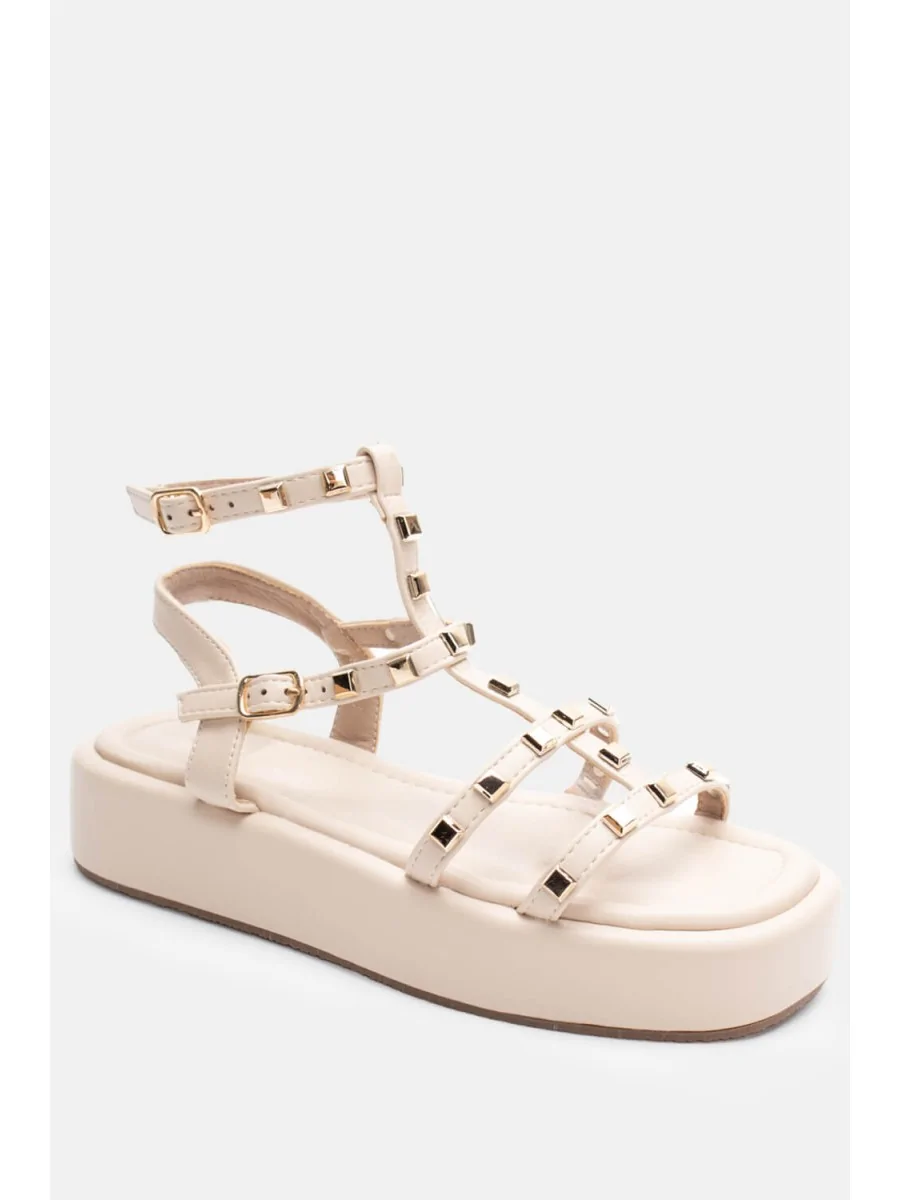 Sandalias con Plataforma y Tiras Cenaia Beige