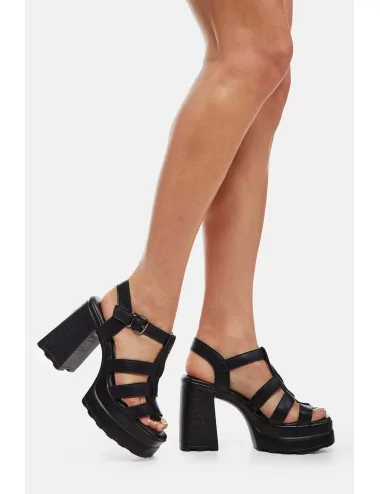 Sandalias con Tacón Luzzi Noir