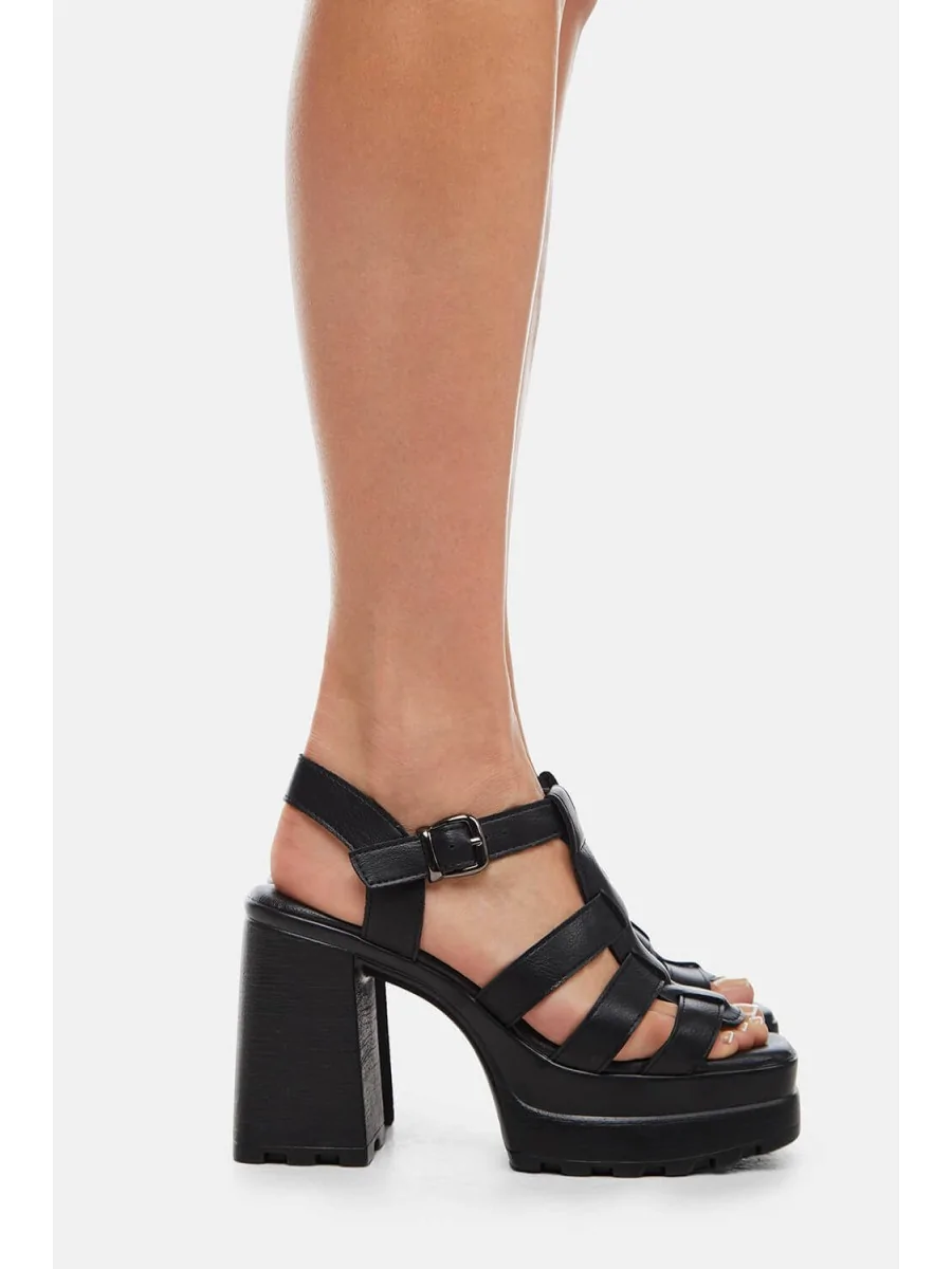 Sandalias con Tacón Luzzi Noir