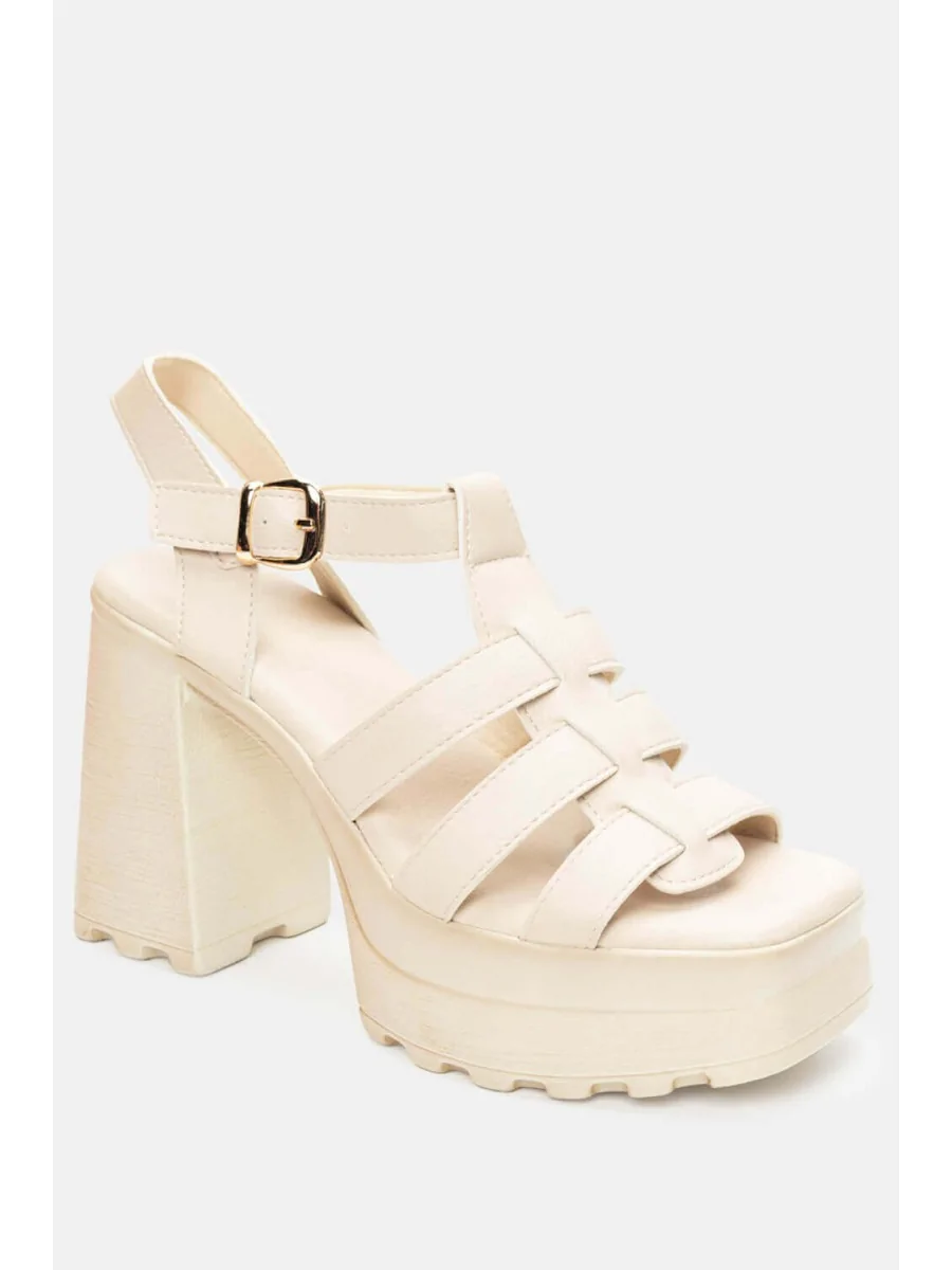 Sandalias con Tacón Luzzi Beige