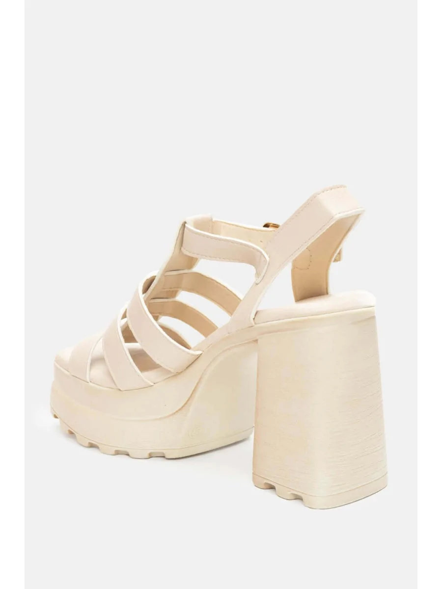 Sandalias con Tacón Luzzi Beige