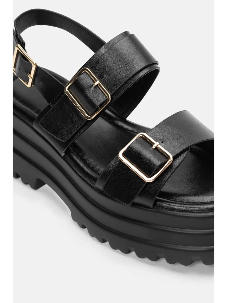 Sandalias con Plataforma y Hebillas con pasador Albes Noir