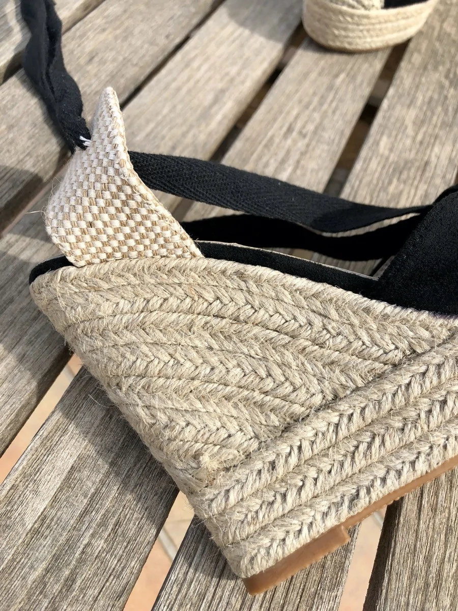 Sandalias con Cuña Galatina Maxi Noir